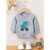 European Size Cartoon Print Pattern, Comfortable Spring and Autumn Baby Thin Round-neck Sweatshirt for 0-3 Year Old Male Infants