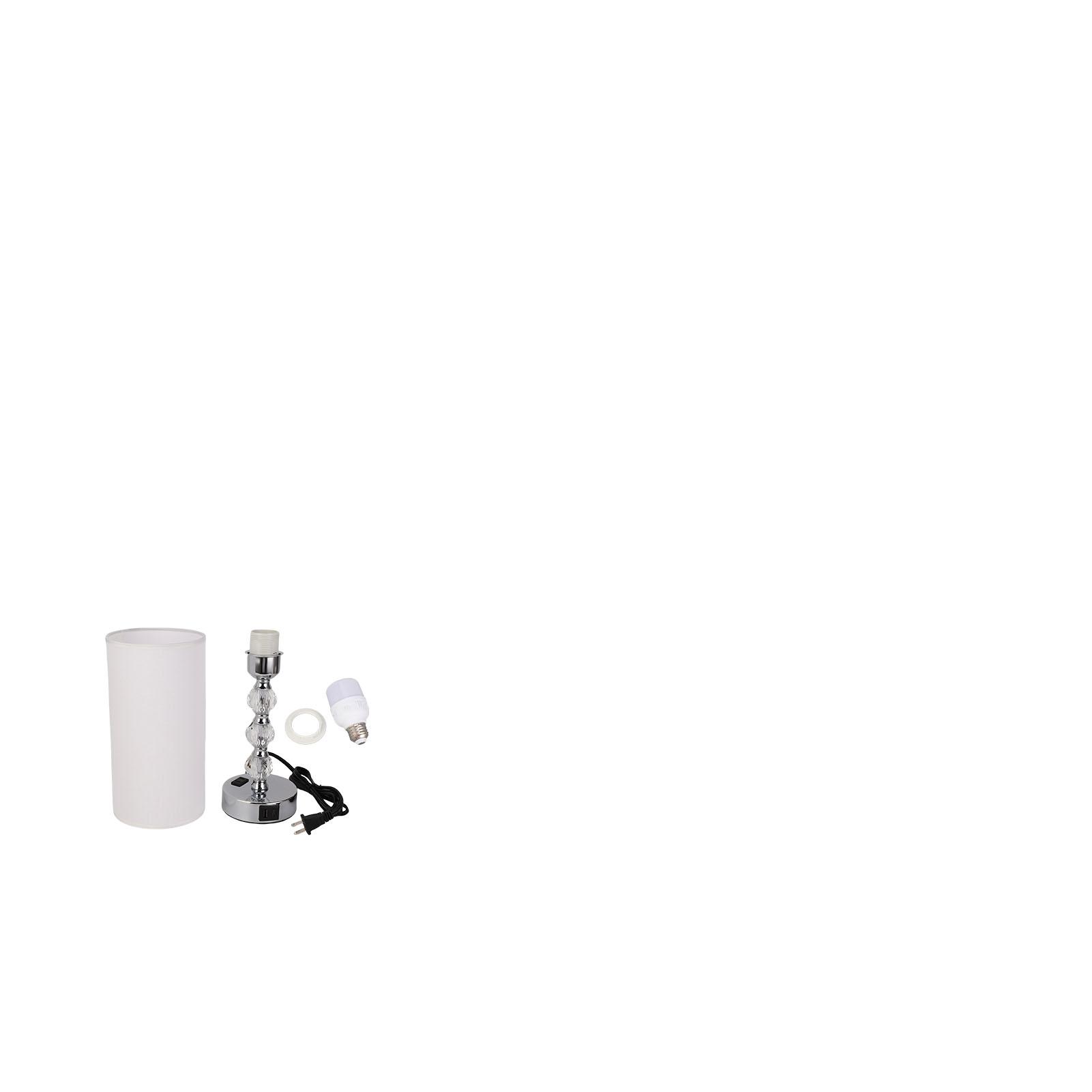 Bedroom Table Lamp Touch Dimmable Bedside Lamp with Fabric Lampshade USB A C Charging Port for Hotel Home