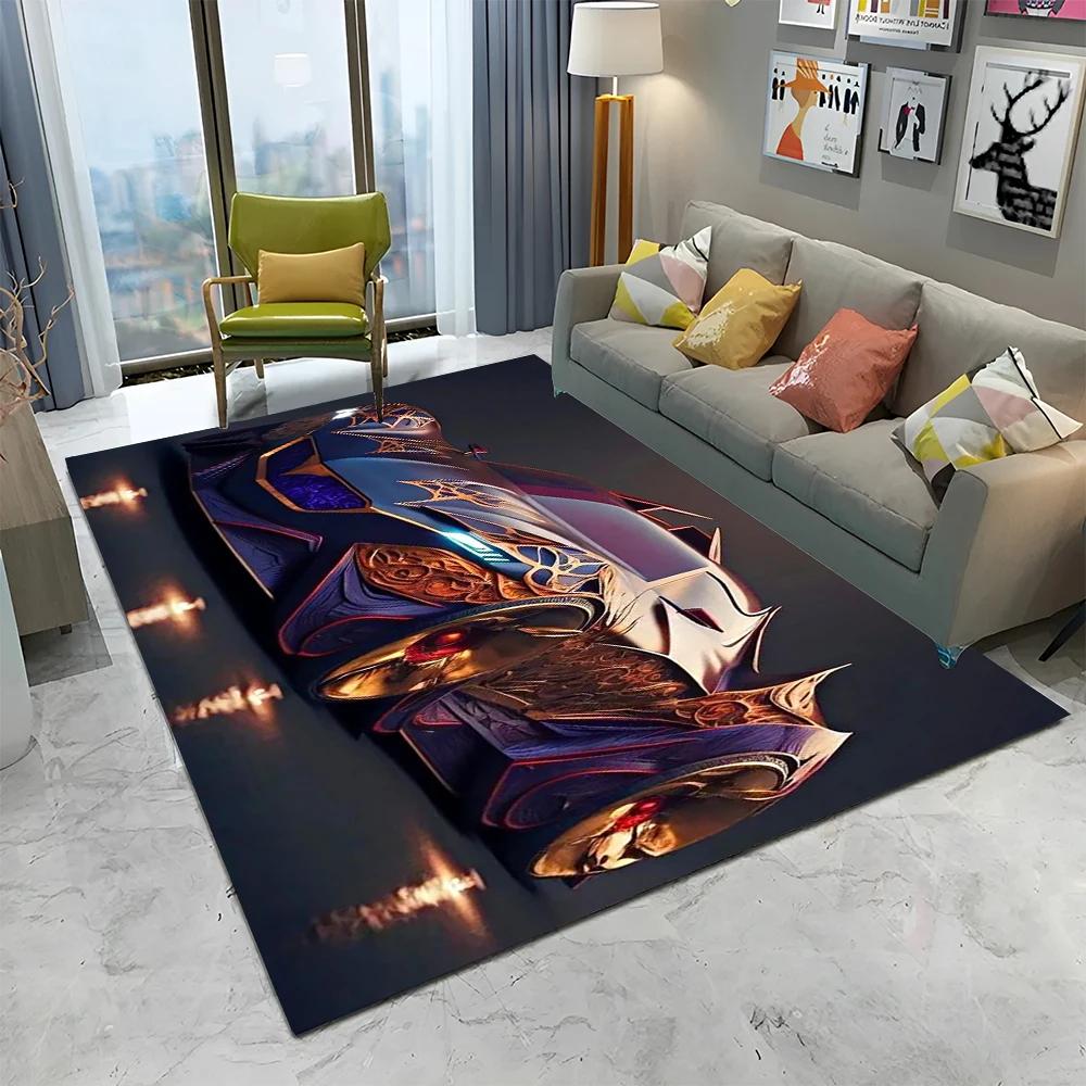 3D Toekomstige Sportwagen HD Concept Auto Cartoon Tapijt Vloerkleed voor Huis Woonkamer Slaapkamer Bank Deurmat Decoratie, Kinderen Antislip Vloermat