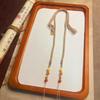 Handcrafted Retro Cotton Nanhong Amber Pendant Necklace