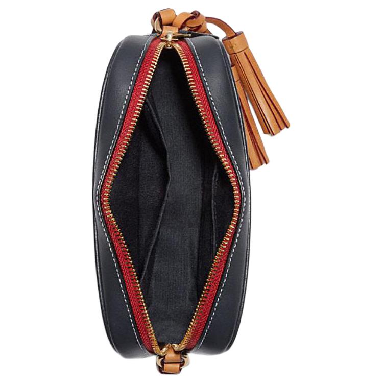 New COACH Camera Leather Camera Bags Shoulder Bag Crossbody Bag Small Size Women's Tannin Denim Blue C8666-IMDEI