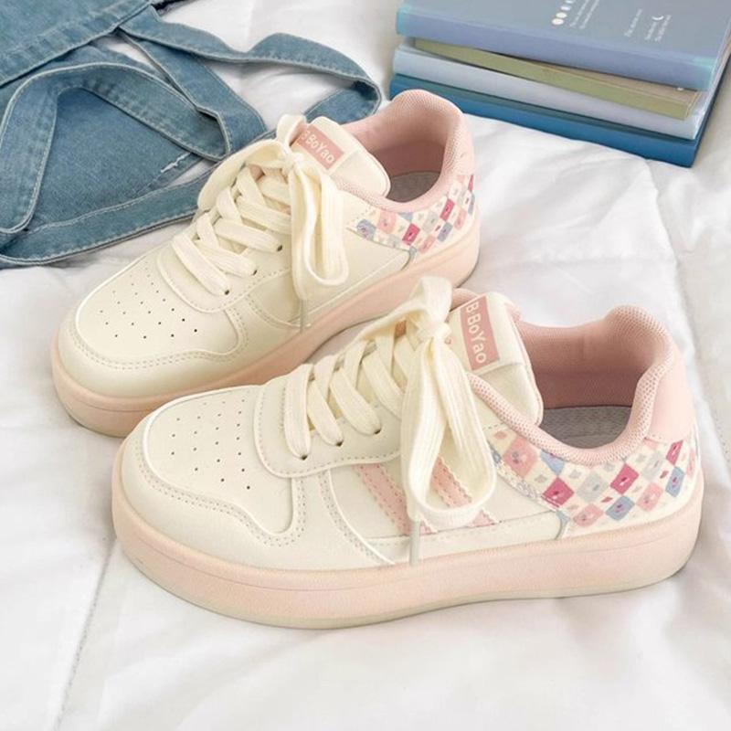 Fashion Autumn Mix Color Plaid Sneakers Women Breathable Lace Up Sports Shoes Woman Comfortable Soft Insoles Running Casual Shoes Female