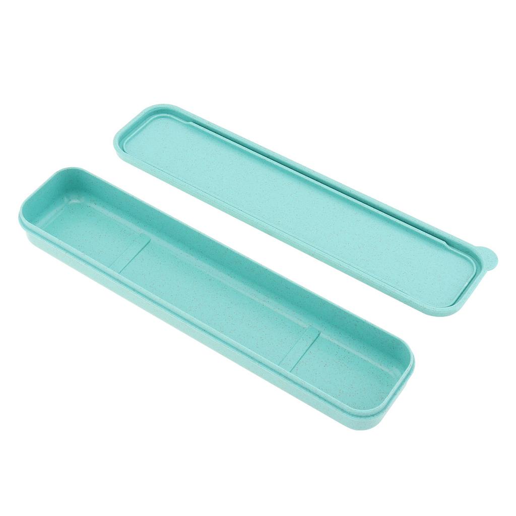 Split Type Wheat Straw Portable Tableware Storage Box Dinnerware Boxes for Camping, School , Picnics