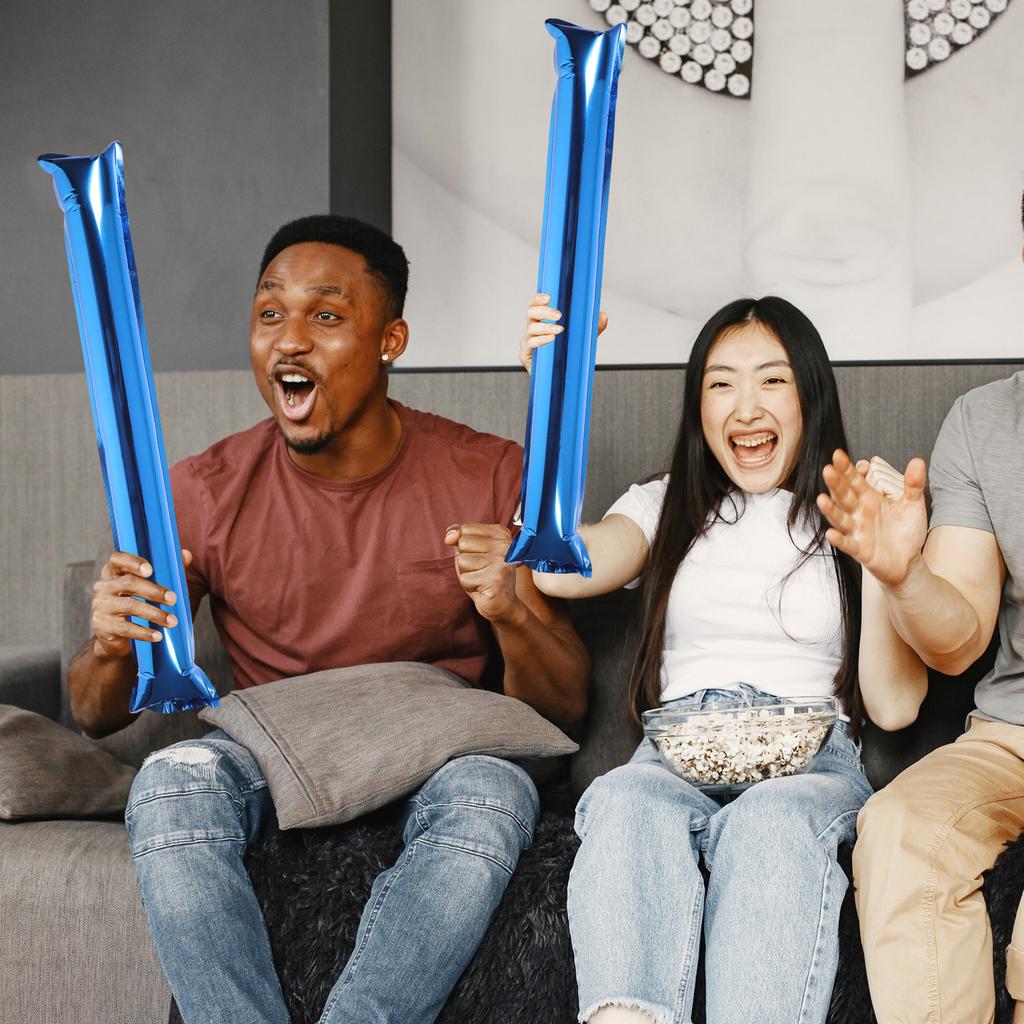 24Pcs Inflatable Long Cheer Sticks Premium Thick Plastic Noise Makers for Basketball Football Concerts Festivals Outdoor