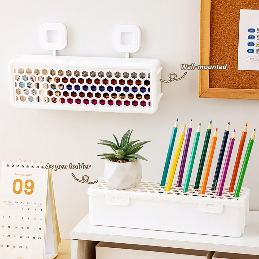 Dustproof Plastic Desktop Organizer With Lid Household Stationery Storage Box Rectangular/Square Drain Tableware Case