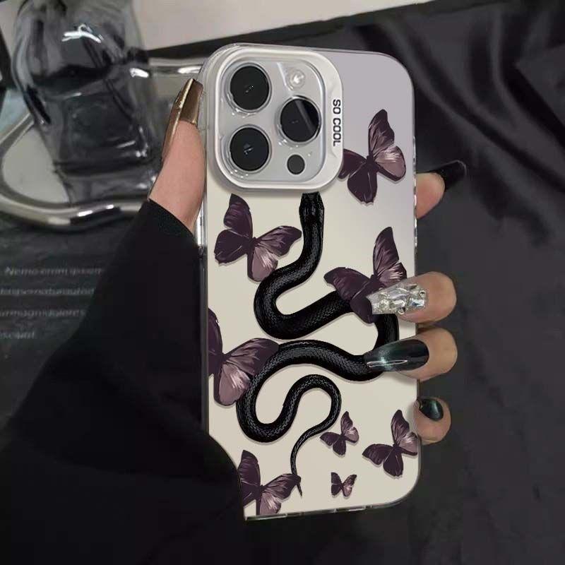 Butterfly and Snake iPhone16Pro Phone Case 15/14/13 Laser 12 Apple 11XsMax/Plus Tide x