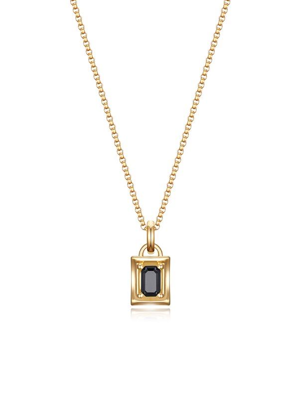 Flit Sand Dune Stone Necklace (Onyx) - Gold