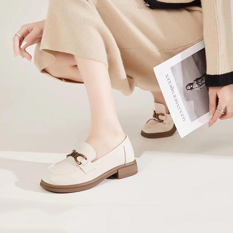 The first layer of cowhide super soft non-slip soft sole one-pedal small leather shoes comfortable casual single shoes