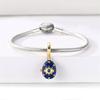 Original 925 Sterling Silver Bead Charms Golden Eye Openable Easter Egg Pendant Fit Original Bracelet For Women DIY Jewelry Gift