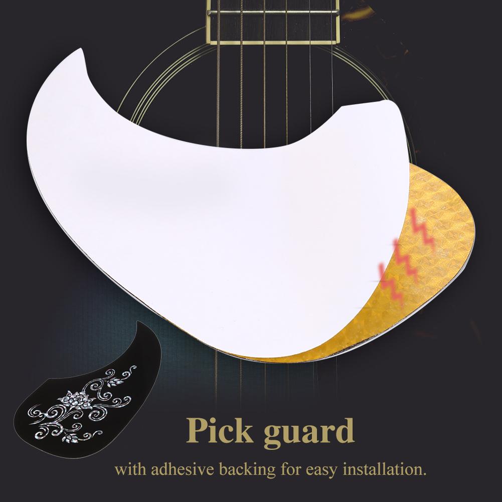 2Pcs Comma Shape Pickguard Pick Guard Sticker for Acoustic Guitar (Silver Vine)