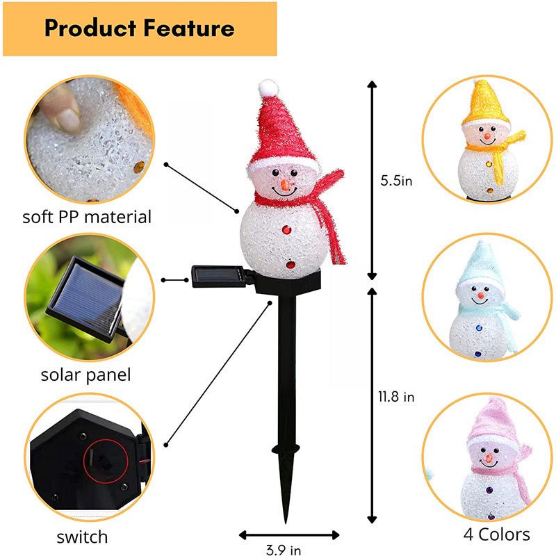 Christmas Snowman Solar Ground Lights for Outdoor Garden and Lawn Decoration