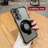 Luxury Glitter Plating With Holder Case For Samsung A06 A16 A05S A15 A25 A35 A55 A04 A14 A24 A34 A54 Soft Shockproof Stand Cover