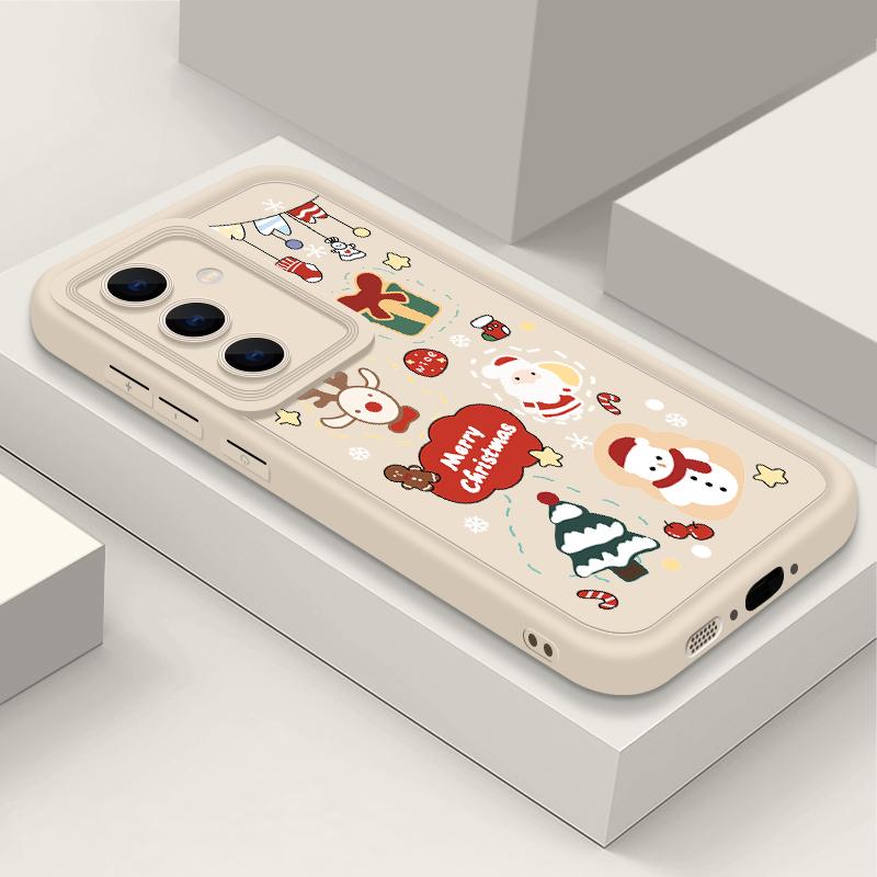 Cartoon Weihnachtsbaum Druck Hülle für Samsung S25 Ultra S24 FE S23 S22 A56 A36 A16 A15 A55 A35 TPU Weich Matt Stoßfest Handyhülle