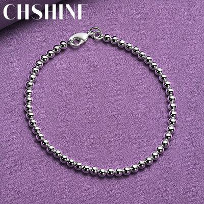 CHSHINE 925 Sterling Silver 6mm Beaded Chain Bracelet For Women Wedding Party Fashion Jewelry