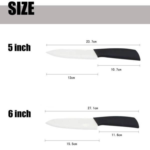 Sada 5 keramických nožů 3" 4" 5" 6" palců+ škrabka + kryty Sada nožů na ovoce Kuchyňské nože Řezací nástroje
