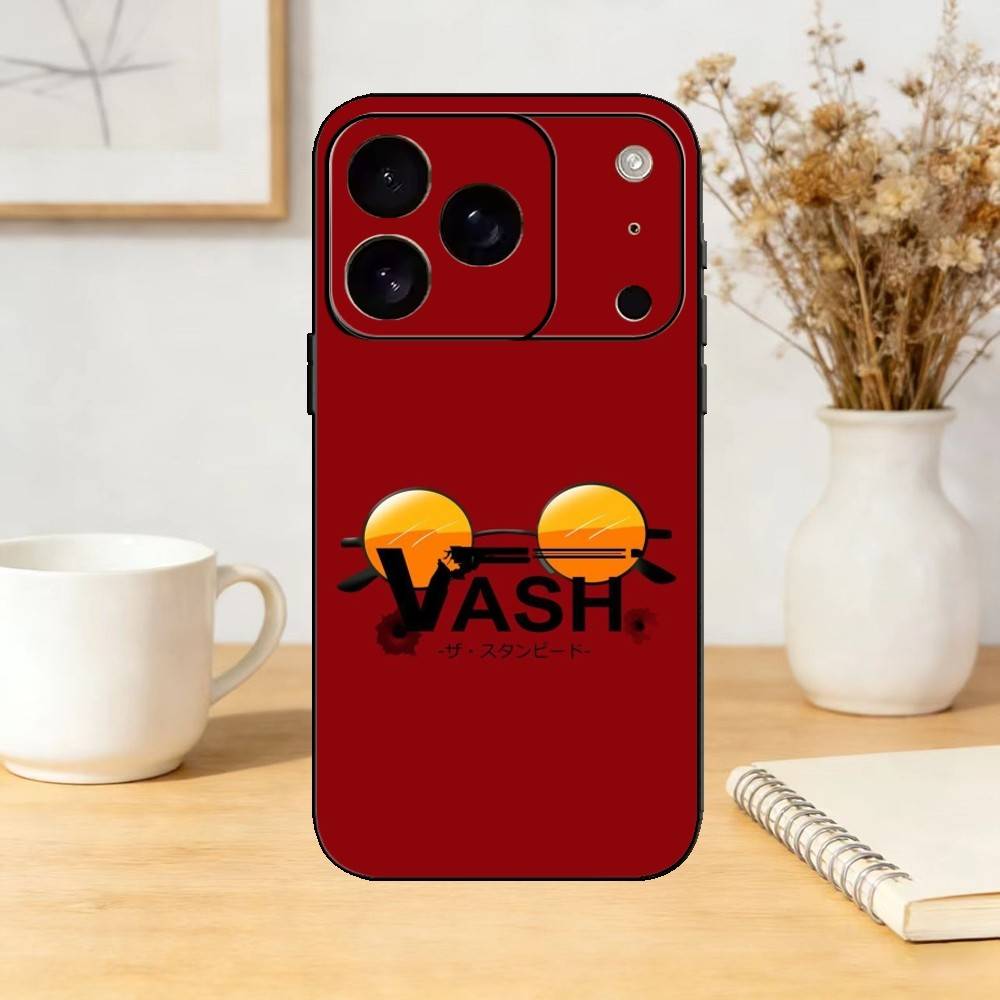 Trigun Anime Vash the Stampede (1) Phone Case For iPhone 17,16,15,14,13,12,11 Plus,Pro,Max,Mini Silicone black Soft Cover