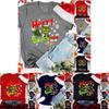 Women Christmas Grinch Short Sleeve T-shirt Tops With Trendy Crew Neck Design