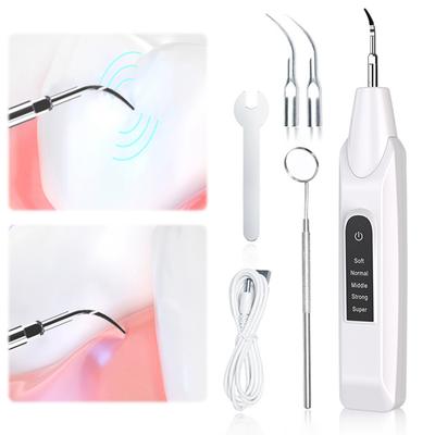 Ultrasonic Dental Scaler Tartar Removal USB Plug In Tooth Stain Cleaner with Light Electric Tooth Stone Remover for Household