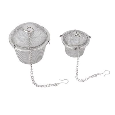 2 Stück Netztee-Ei Edelstahl Teesieb mit langer Hakenkette für Gewürz Suppe Tee Kräuter Durchmesser: 4.5cm   1.8in+
