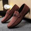 Waterproof Men's Slip-on Loafers - Casual Leather Driving Shoes for Fashion-Forward Youth.