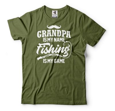 Grandpa Fishing Shirt Grandpa Is My Name Fishing Is My Game Shirt Grandpa Tee Unisex T-Shirt