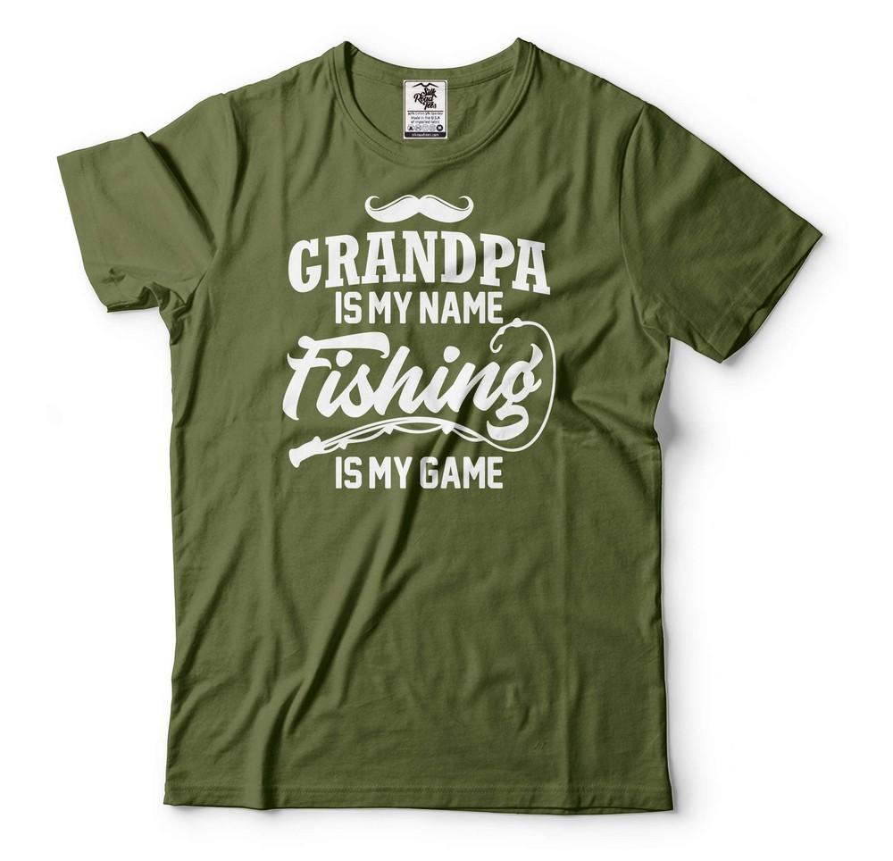 Grandpa Fishing Shirt Grandpa Is My Name Fishing Is My Game Shirt Grandpa Tee Unisex T-Shirt XXXL