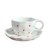 Korean Style Hand-Pinched Floral Ceramic Coffee Cup & Saucer Set - Hand-Painted Design, Perfect for Afternoon Tea