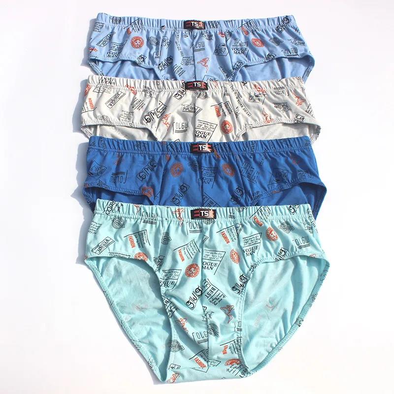 6 balíčků pánského bavlněného spodního prádla, do středního pasu, velké potištěné kalhotky, vhodné pro muže mladého a středního věku