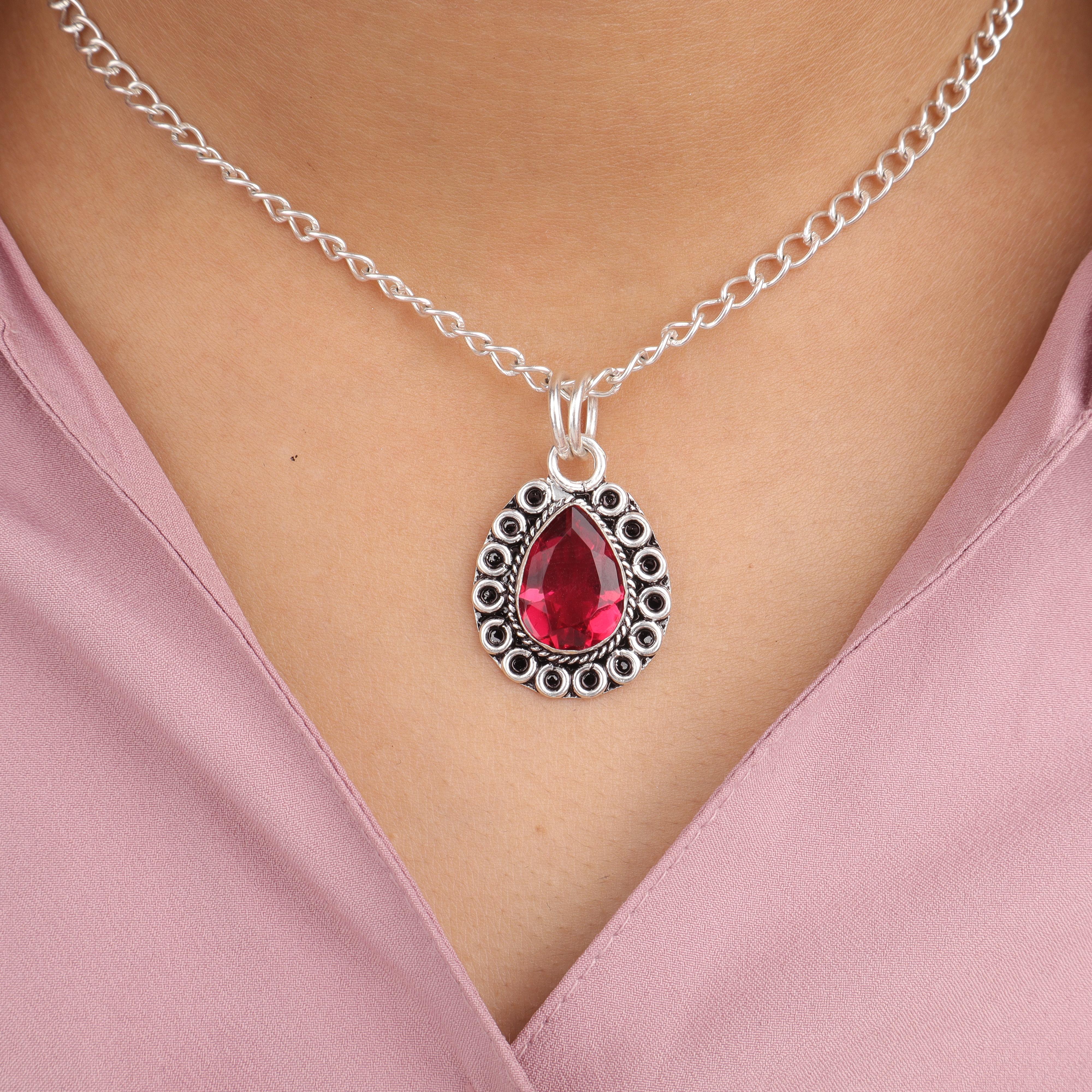 

Pink Rubellite Gemstone Silver Pendant 1.02 , 925 Sterling Silver Handmade Women Jewelry, Rubellite Pendant For Love PP-26-9