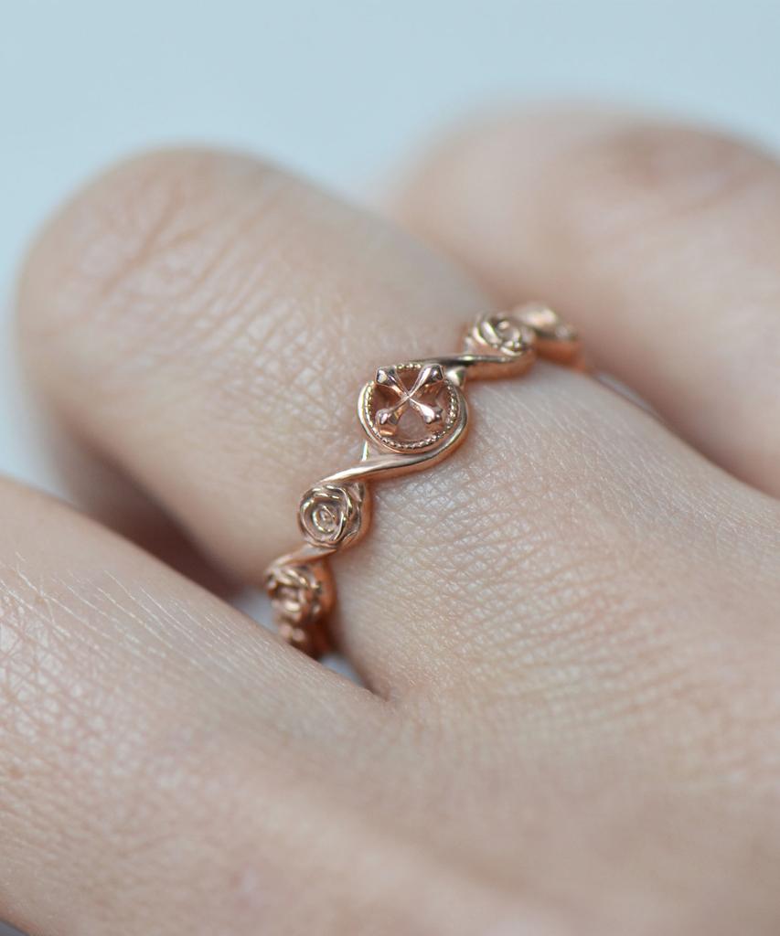Vivus Crown Rose Rose Gold Silver Ring