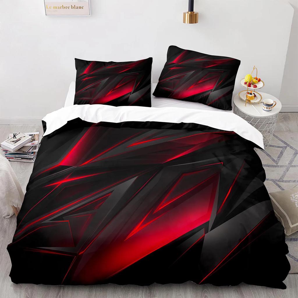 Geometry King Queen Duvet Cover Colorful Pattern Bedding Set For Kids Teens Boys Adult Abstract Art 2/3Pcs Polyester Quilt Cover