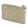 COACH Corner Zip Coated Canvas With Recycled Leather Clutch Small Women's Gold & Light Khaki CS602-IMNLJ