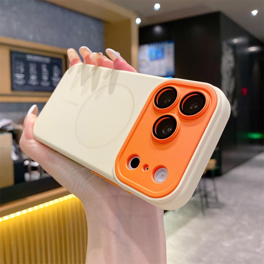 

Silicone Case For iPhone 17 16 15 14 13 Pro Max Plus Air For Magsafe Magnetic Wireless Charging Lens Protection Cover iPhone17 Pro