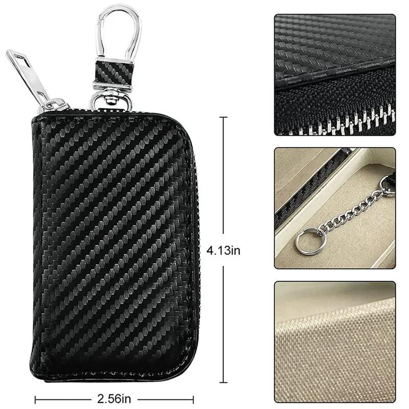 Etui blokujące sygnał kluczyka samochodowego Faraday Box antyhakerski antykradzieżowy brelok RFID blokujący sygnał torba PU skórzany pokrowiec etui blokujące