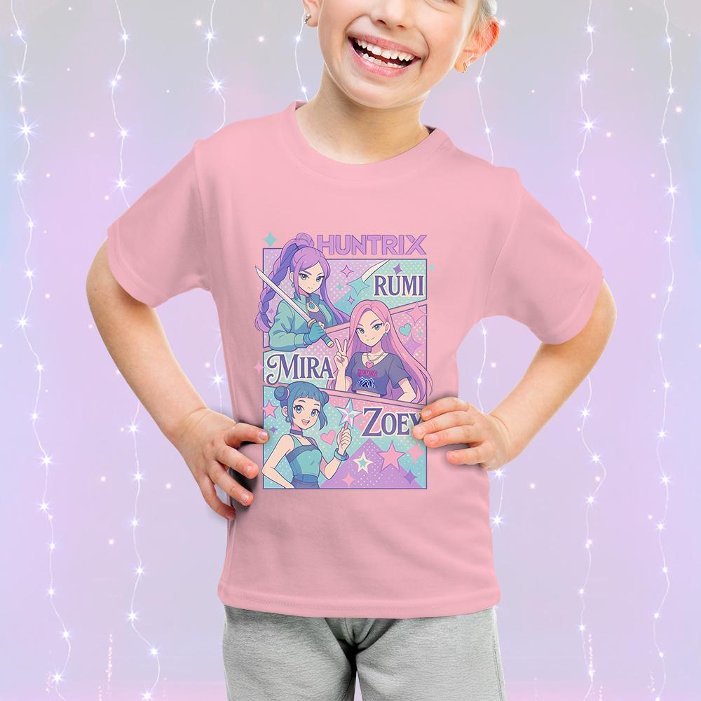 Søt tegneserie Barneklær Bomull KPop Devil Hunter Mote Casual Topp Kortermet Jente Gutt Fan Gave T-skjorte