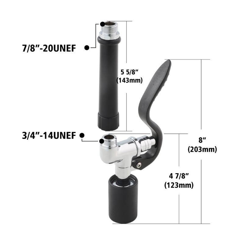 Industrial Restaurant Sink Faucets set 45" Flexible Hoses Black Sprayers set Pre-Rinses Hoses with Spray Valves for Sink