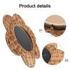 Bathroom Vanity Mirror Decorative Mirror Living Room Garden Dimensions 15cm Easy Wall Mounting Rustic Rattan Frame