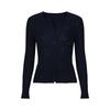 Elegant V-Neck Beaded Ribbed Knit Cardigan