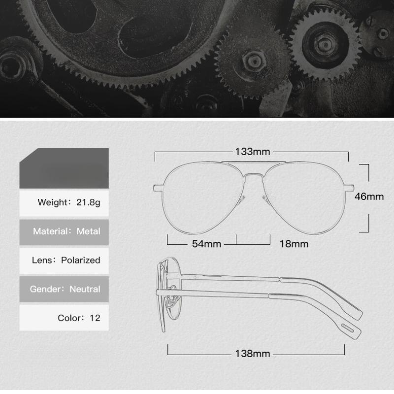 Men and Women Polarized Sunglasses Aviation Sung Glasses for Small Face Retro Male Pilot Sunglasses UV400  Hombre