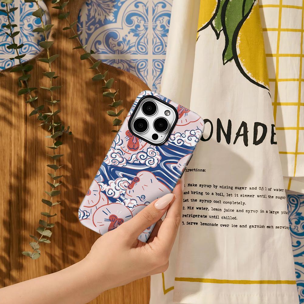 Onsen Monkeys Japanese Flair Phone Case for IPhone 17AIR 16E 16 15 14 13 12 11 17 Pro Max Plus Double-layer Back Cover
