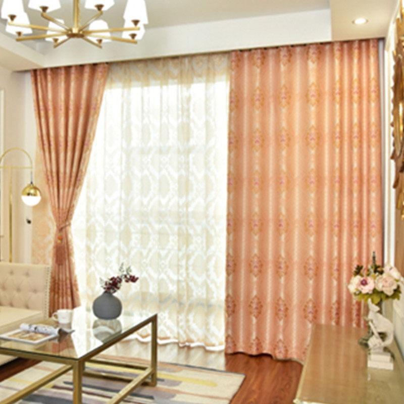 Luxury Modern Jacquard Blackout Curtains - High Precision Woven Fabric Thermal Insulated Window Drapes Home Deco