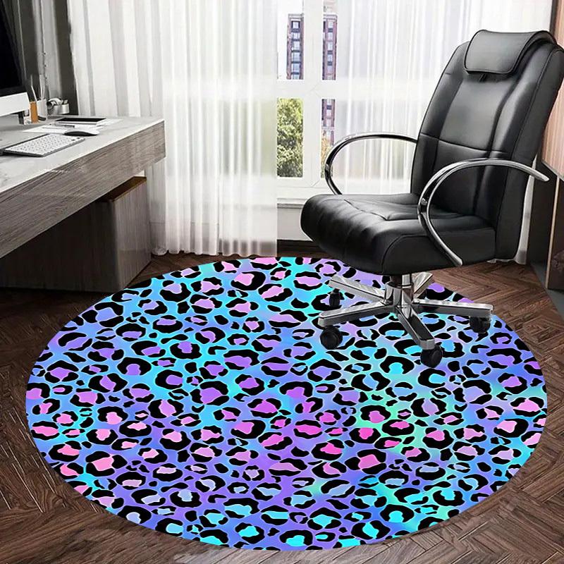 1PC Leopard print Non-Slip Floor Round carpet, Office, family, bedroom, Large Area Rug Indoor Rugs, Vibrant Colors-Z0436