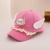 Spring Angel Wings Baseball Cap for Girls - Cute Bear Design, Sun Protection Hat