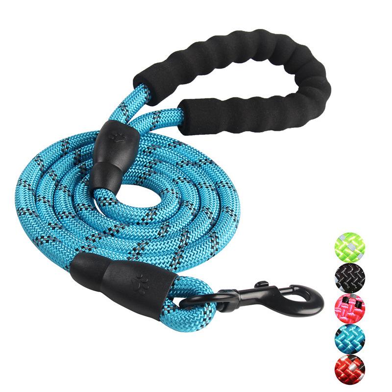 Reflective Dog Leash With Comfortable Padded Handle - Double Heavy Duty Traction Rope For Strong Dogs - Enhance Safety And Contr