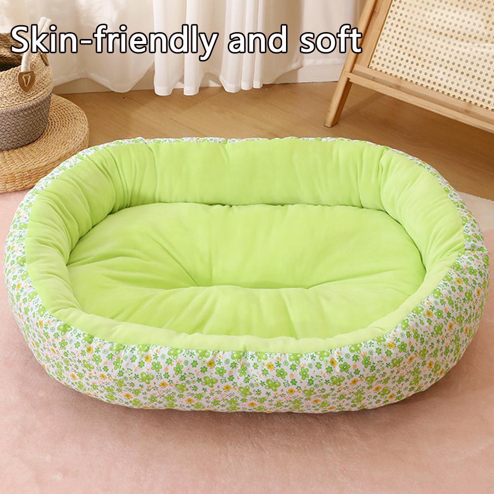 Autumn Elastic Small Dog Bed House Soft Floral Print Soft Cat Bed for Puppy Sleeping Sofa Bed Cute Cat Bed Nest Accessorie