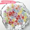 100/200pcs 3D Flower Nail Charms Ice Translucent Flower Nail Charms Flower Nail Art Charms Luminous Flower Nail Designs Resin Pe