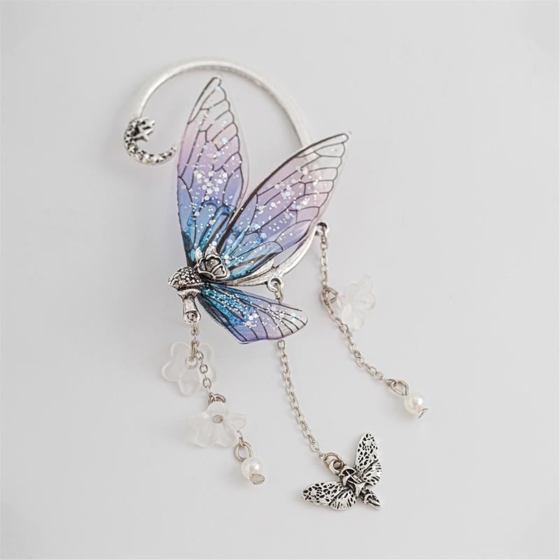 Elegant Butterfly Dangle Earrings for Women Unique Alloy Resin Pearls Fashion Jewelry for Daily and Travel