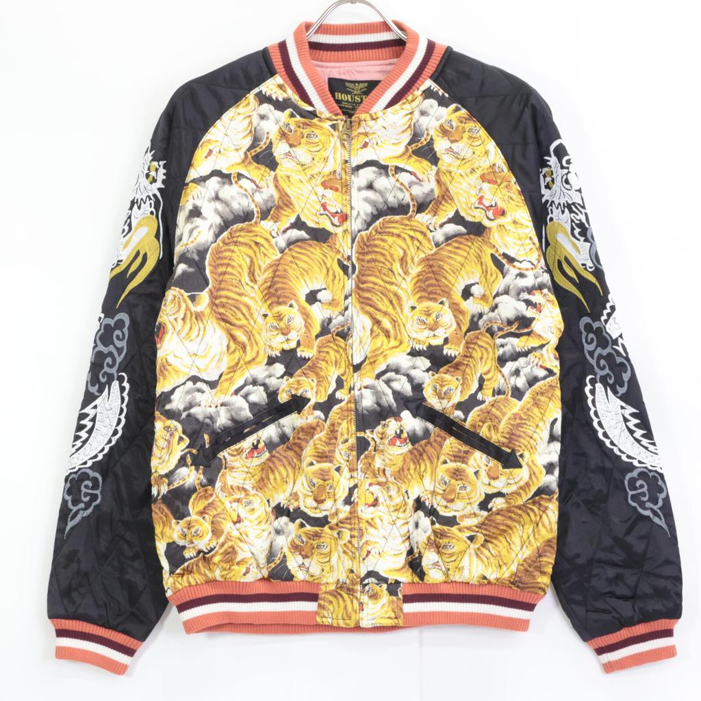 HOUSTON 51363 Hundred Tigers Souvenir Sukajan Jacket Jacket M blackUsed
