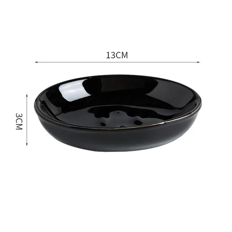 Light Luxury Soap Rack Ceramic Marbling Round Shape Household Kitchen Accessories Soap Dish Holders Organizer Bathroom Storage