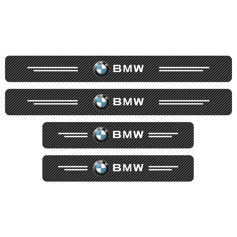 2025 Hot For BMW 4Pcs Car Scuff Plate Carbon Fiber Sticker Door Threshold Protector For BMW 4 Series F32 F33 F36 M4 420d 420i 42